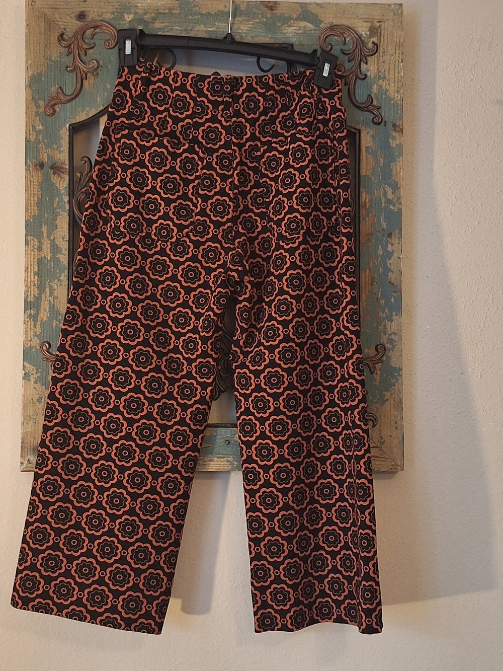 Anthropologie Blk/Brn Patterned Wide-Leg Pants. Size 28 Excellent Condition - Picture 10 of 16